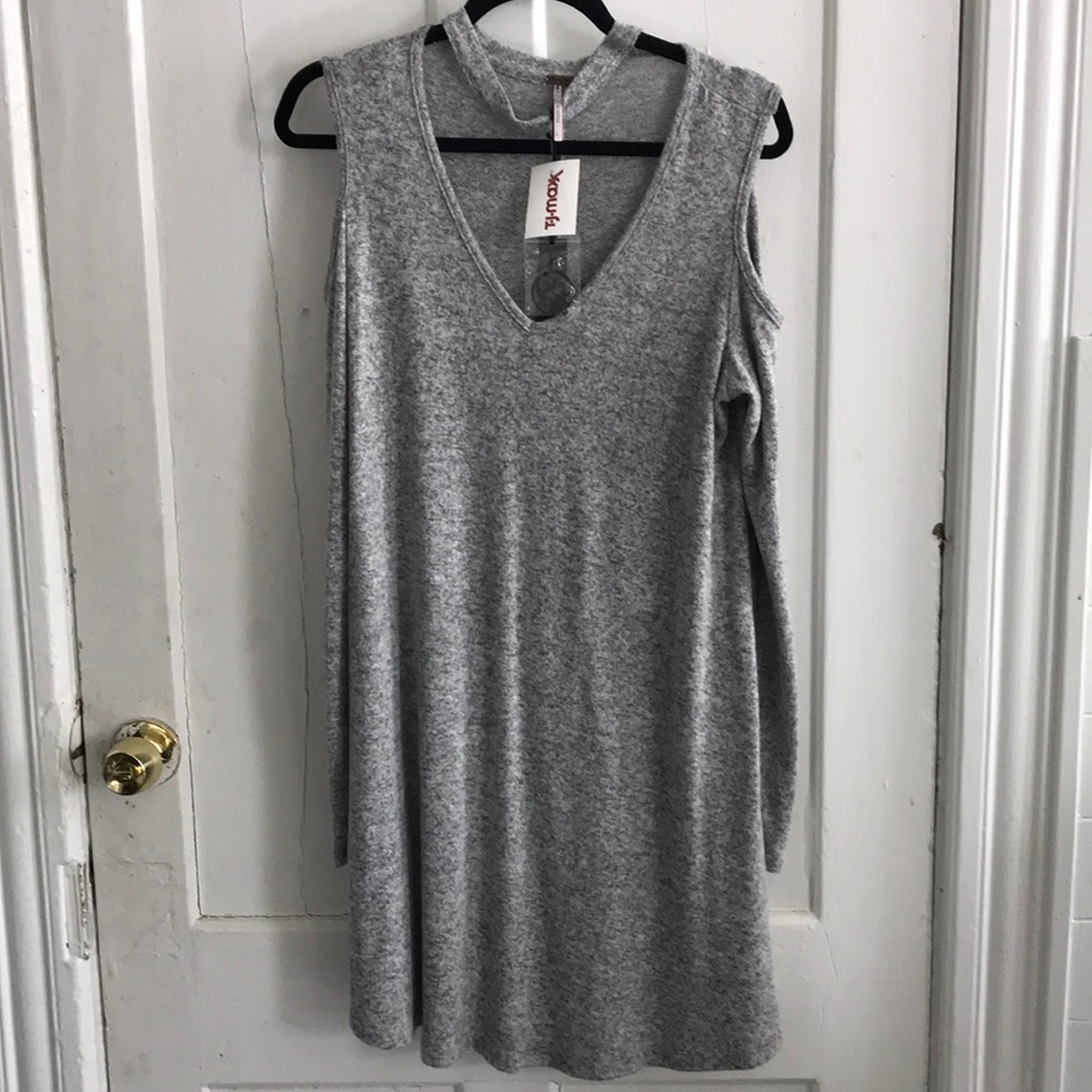 Grey choker dress